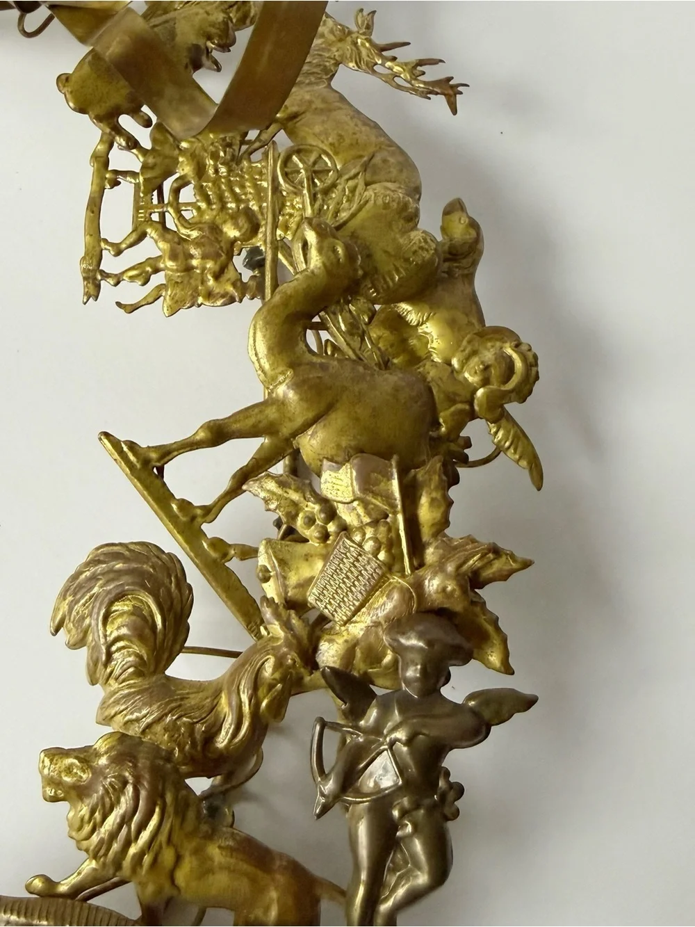 Vintage Dresden Petite Choses All Holiday Brass Wreath 15